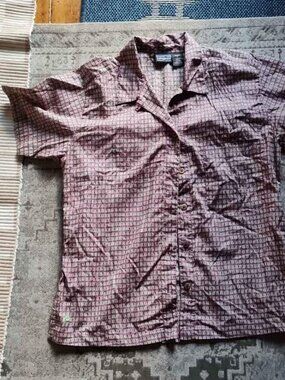 Patagonia Organic Cotton Portugal Women's Shirt Sz M Coffee Bean Shell